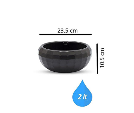 Omnipazar KRS-611 Dekoratif Orta Aranjman Kaktus Sukulent Saksı 2 Litre 