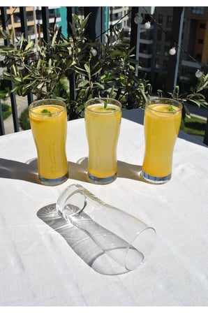 4 Adet Şeffaf Cam Bardak Meşrubat Su Ayran Bardağı 200 ml - Atlant