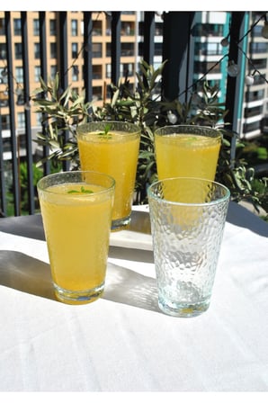 4 Adet Şeffaf Cam Bardak Seti 375 ml Orven Seri Meşrubat Su Limonata Bardağı