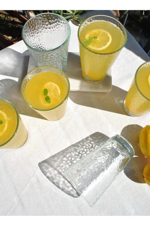 6 Adet Şeffaf Cam Bardak Seti 375 ml Orven Seri Meşrubat Su Limonata Bardağı