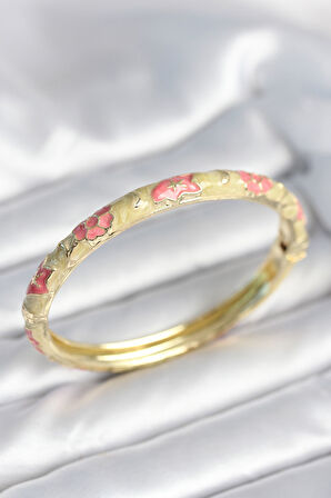 Yeşil Krem Renk Detaylı Mineli Kelepçe