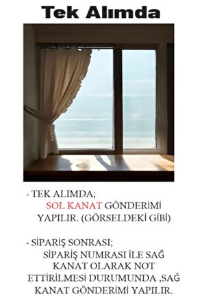 Fırfırlı Naturel Keten Vintage Pamuk Keten Perde (En x Boy) - Tek Kanat - Fırfırlı