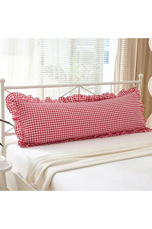 Hamile Yastık Kılıfı Pötikare, uzun, fırfırlı yastık kılıfı - Hamile yastık kılıfı 50 x 135 cm