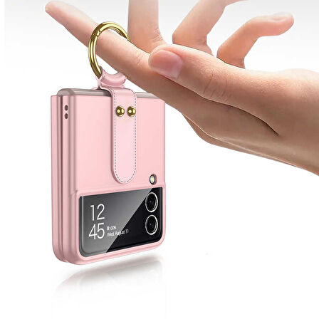Smcase Samsung Galaxy Z Flip3 5G Kılıf Sert Flip Halka Tutmalı Kıpta Kapak