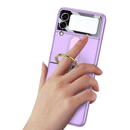 Smcase Samsung Galaxy Z Flip3 5G Kılıf Sert Flip Halka Tutmalı Kıpta Kapak