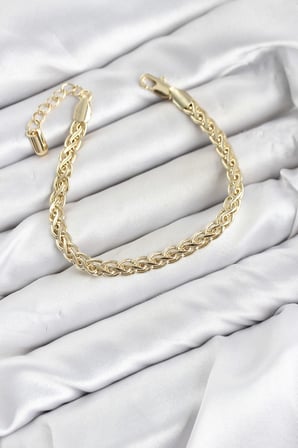 CM Singapur Zincir Model Gold Renk Pirinç Kadın Bileklik