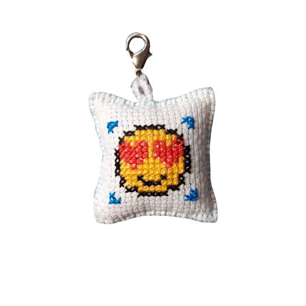 Uretti - Sibel 2453 3938 El Yapımı Aşk Yüzü Emoji Çanta Süsü / Anahtarlık