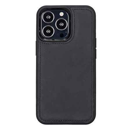 Smcase iPhone 13 Pro Kılıf Hakiki Deri 2-1 Kartlıklı Cüzdan