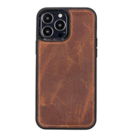 Smcase iPhone 13 Pro Kılıf Hakiki Deri 2-1 Kartlıklı Cüzdan