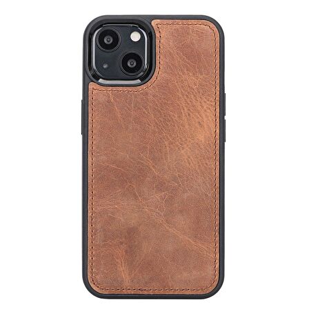 Smcase iPhone 13 Kılıf Hakiki Deri 2-1 Kartlıklı Cüzdan