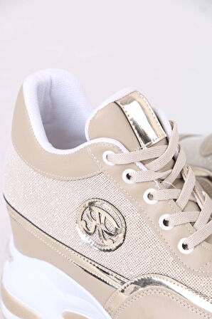 Karlis Nude Kürklü Gizli Topuklu Kadın Spor Ayakkabı