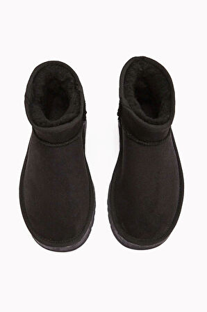 Lavern Siyah Kürklü Mini Kadın Bot