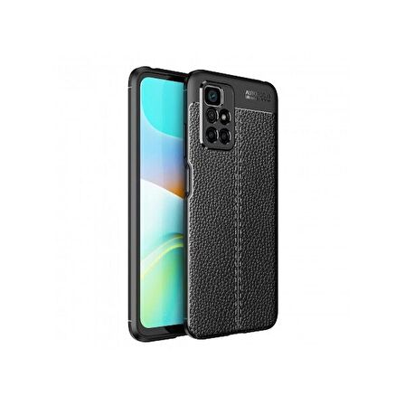 Smcase Xiaomi Redmi 10 2022 Kılıf Kamera Korumalı Deri Dokulu Silikon