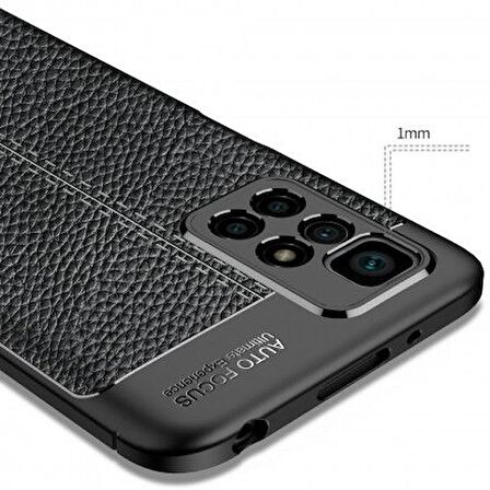 Smcase Xiaomi Redmi 10 2022 Kılıf Kamera Korumalı Deri Dokulu Silikon