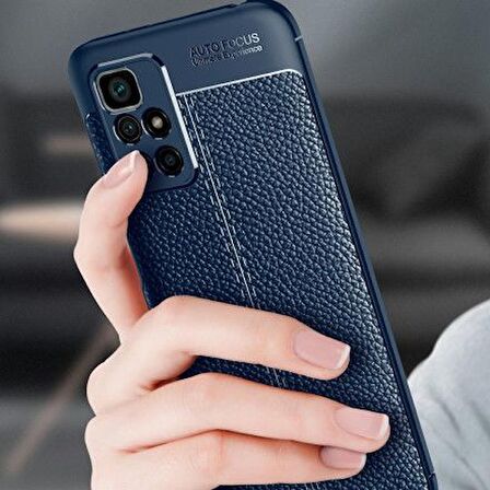 Smcase Xiaomi Redmi 10 2022 Kılıf Kamera Korumalı Deri Dokulu Silikon