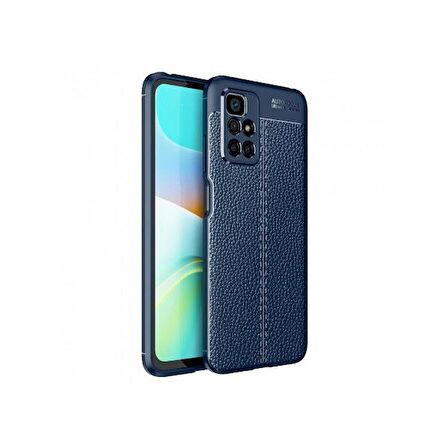 Smcase Xiaomi Redmi 10 2022 Kılıf Kamera Korumalı Deri Dokulu Silikon  Nano Ekran Koruyucu