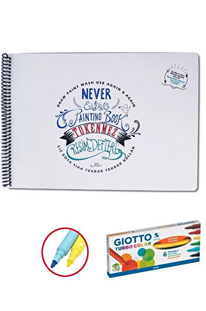 -tükenmez Resim Defteri-2 - 25x35cm & Gietto 6 Lı Turbo Color