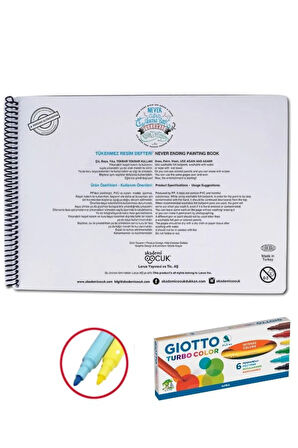 -tükenmez Resim Defteri-2 - 25x35cm & Gietto 6 Lı Turbo Color