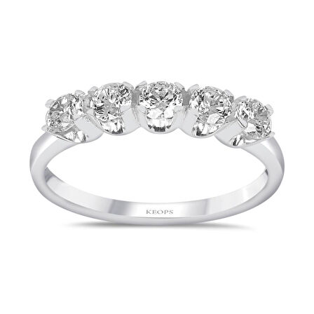 G Renk 0.70 Karat Pırlanta Beştaş Yüzük