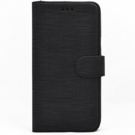 Smcase Samsung Galaxy M22 Kılıf Kumaş Standlı Kartlıklı Cüzdan