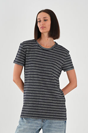 ALEXANDERGARDI Çizgili Bisiklet Yaka T-shirt