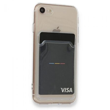 Smcase iPhone SE 2022 Kılıf Kamera Korumalı Kartlıklı Silikon