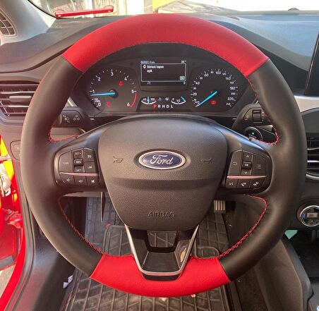 Ford Focus 4 Araca Özel Dikmeli Direksiyon Kılıfı 2018-2022