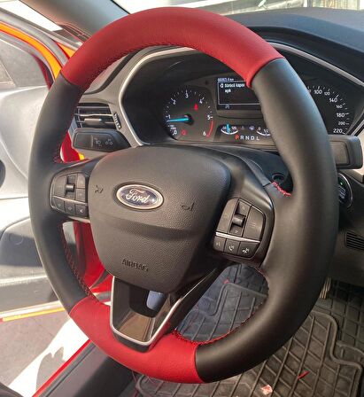 Ford Focus 4 Araca Özel Dikmeli Direksiyon Kılıfı 2018-2022