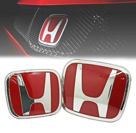 Honda Civic Fb7 Panjur Ve Bagaj Logosu Arması Kırmızı Takım 2 li 2012-2015