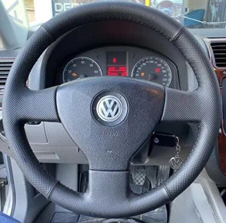 Volkswagen Golf 5 Tuşsuz Araca Özel Direksiyon Kılıfı (Nokta Düz)