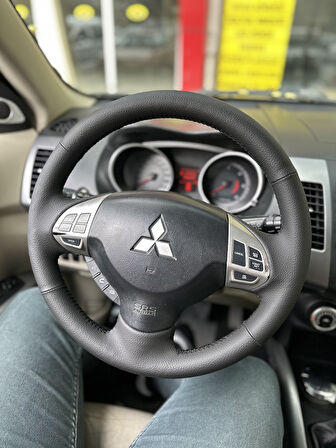 Mitsubishi Lancer 2010-2012 Araca Özel Dikmeli Direksiyon Kılıfı