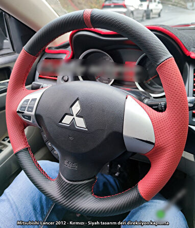Mitsubishi Lancer 2010-2012 Araca Özel Dikmeli Direksiyon Kılıfı