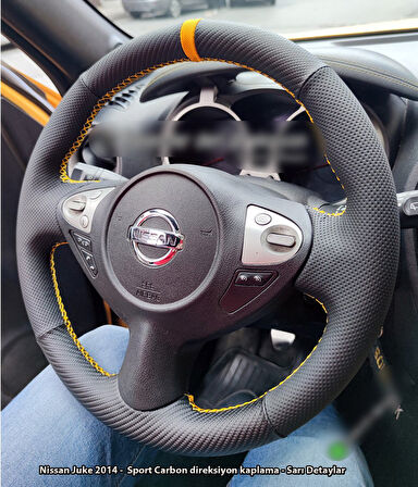 Nissan Juke 2011-2015 Araca Özel Direksiyon Kılıfı (NOKTA ALCANTRA YÜZÜKLÜ)