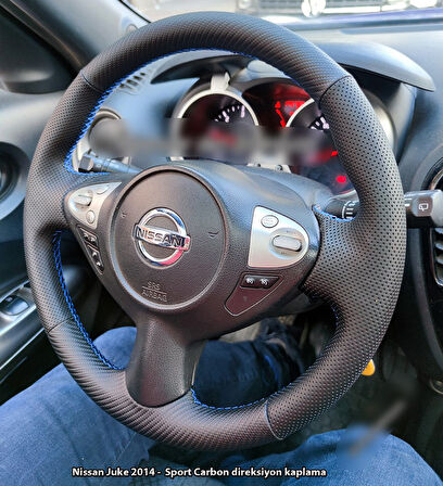 Nissan Juke 2011-2015 Araca Özel Direksiyon Kılıfı (NOKTA KARBON)