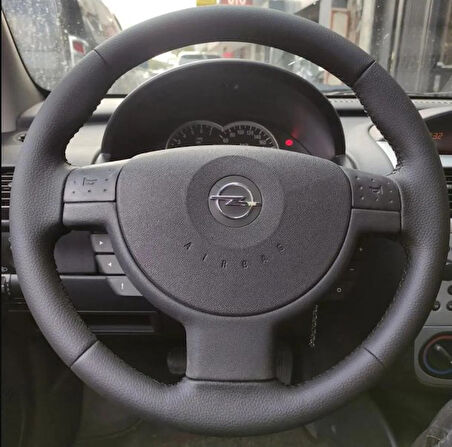 Opel Corsa C Kasa 2000-2006 Araca Özel Direksiyon Deri Kılıfı (DÜZ DERİ)