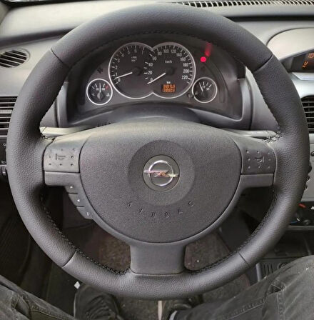Opel Corsa C Kasa 2000-2006 Araca Özel Direksiyon Deri Kılıfı (DÜZ DERİ)