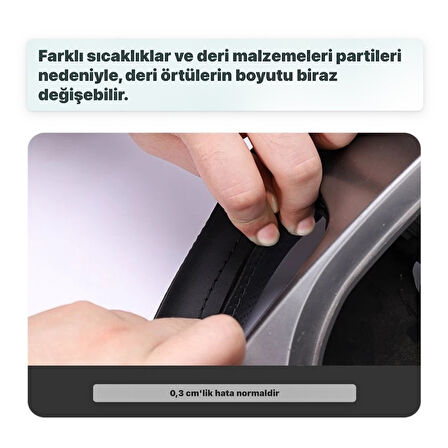 Renault Fluence Araca Özel Direksiyon Kılıfı Boş Paket (Düz Nokta Kırmızı Dikişli)