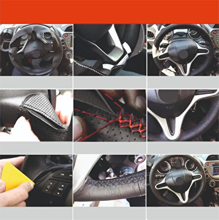 Seat ibiza 2013 KROMSUZ Araca Özel Dikmeli Direksiyon Kılıfı