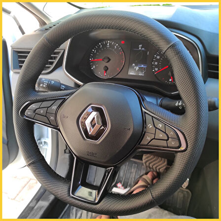 Renault Clio 5 Araca Özel Direksiyon Kılıfı (Noktalı Karbon)