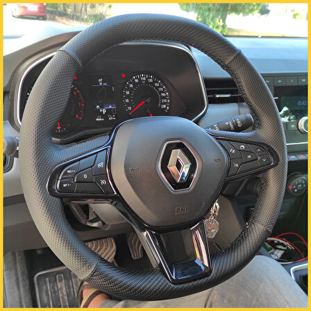 Renault Clio 5 Araca Özel Direksiyon Kılıfı (Noktalı Karbon)