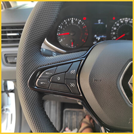Renault Clio 5 Araca Özel Direksiyon Kılıfı (Noktalı Karbon)