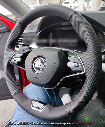 Skoda Scala 2020-2024 Araca Özel Dikmeli Direksiyon Kılıfı (Aracınızın Direksiyonuyla Teyit Ediniz)