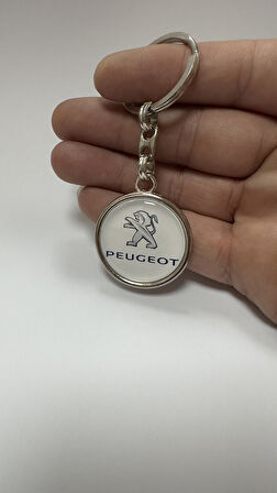 Peugeot Logolu Metal Anahtarlık Çift Yönlü (1 ADET)