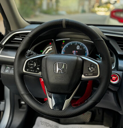 Honda Civic Fc5 Araca Özel Direksiyon Kılıfı (Karbon Nokta GRİ YÜZÜK)