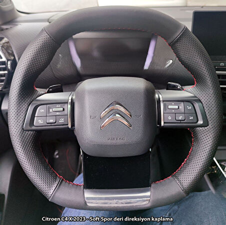 Citroen C4 X 2023 Araca Özel Direksiyon Kılıfı (SOFT NOKTA NAPA)