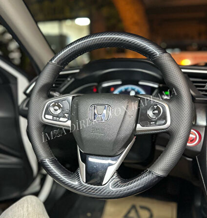 Honda Civic Fc5 Araca Özel Direksiyon Kılıfı (5D KRİSTAL KARBON SOFT NOKTA)