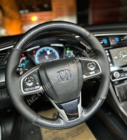 Honda Civic Fc5 Araca Özel Direksiyon Kılıfı (5D KRİSTAL KARBON SOFT NOKTA)