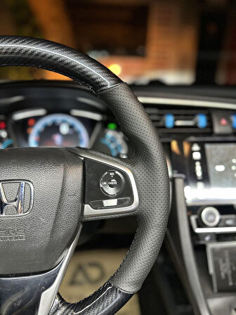 Honda Civic Fc5 Araca Özel Direksiyon Kılıfı (5D KRİSTAL KARBON SOFT NOKTA)