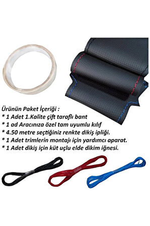 Mercedes W211 E220 Araca Özel Dikmeli Direksiyon Kılıfı (AHŞAP SOFT NOKTA DERİ)