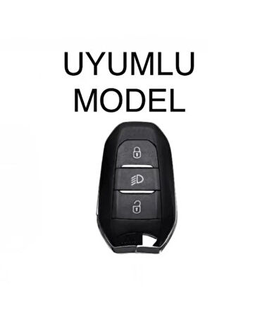 Peugeot 208 308 508 2008 3008 5008 Rifter Anahtar Koruma TPU Far Tuşlu Siyah/Krom